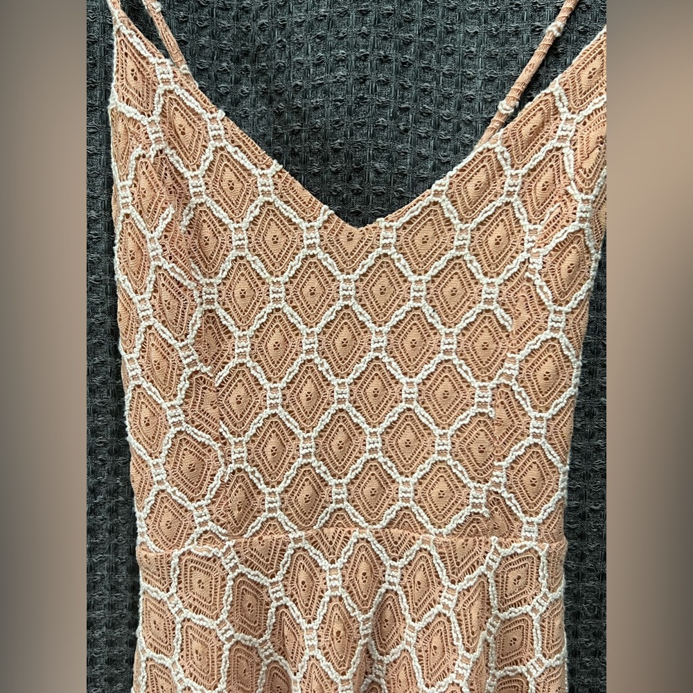 Urban Outfitters Kimchi Blue Strappy Lace/Chrochet Mini Dress Size Small - Picture 2 of 9